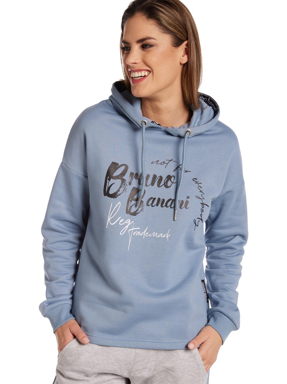 Bruno Banani Hoodie Damen blau bedruckt, 44