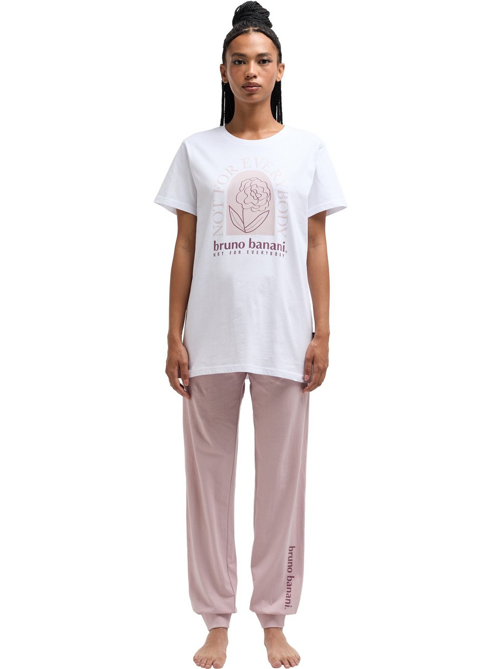 Bruno Banani Schlafanzug Damen Baumwolle weiß, XL