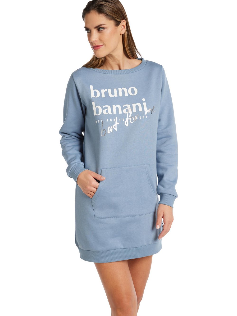 Bruno Banani Sweatkleid Damen blau bedruckt, 44