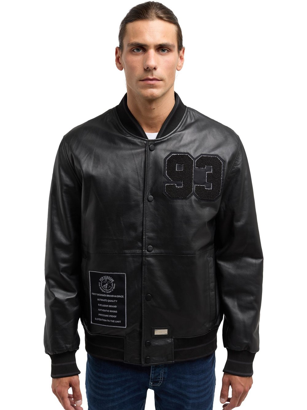 Bruno Banani Lederjacke Herren schwarz, L