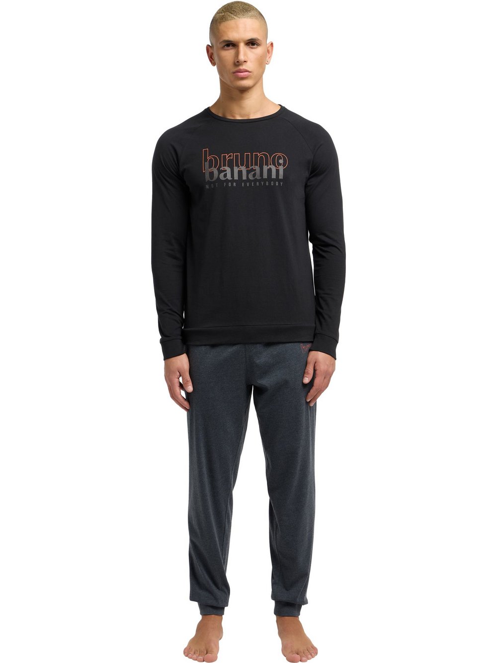 Bruno Banani Pyjama  Herren Baumwolle schwarz, M