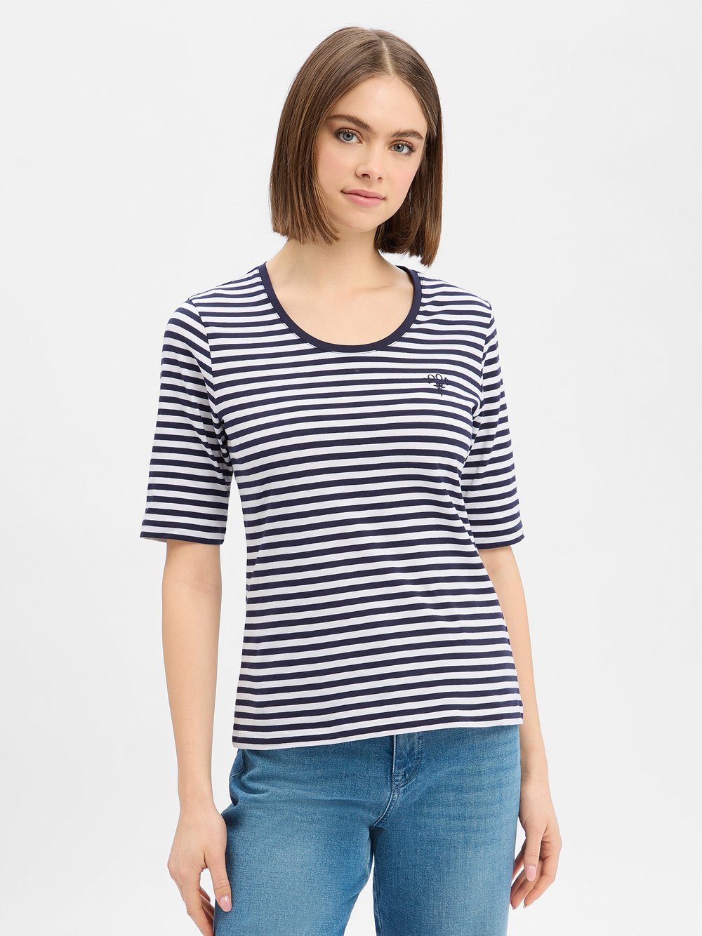 JOOP! T-Shirt Damen Jersey blau gestreift, 42