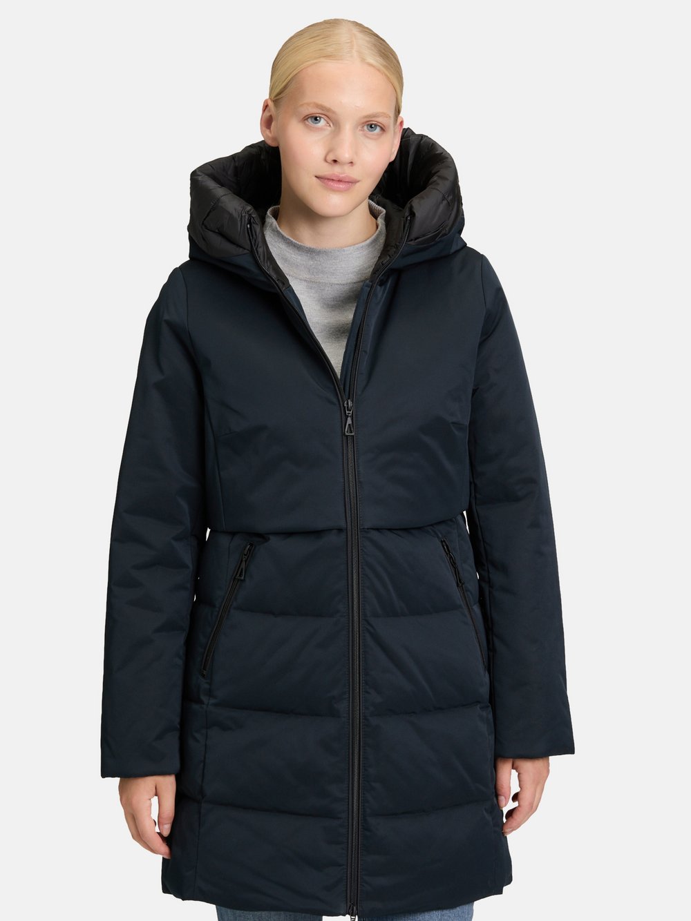 Amber & June Wintermantel Damen schwarz, 40