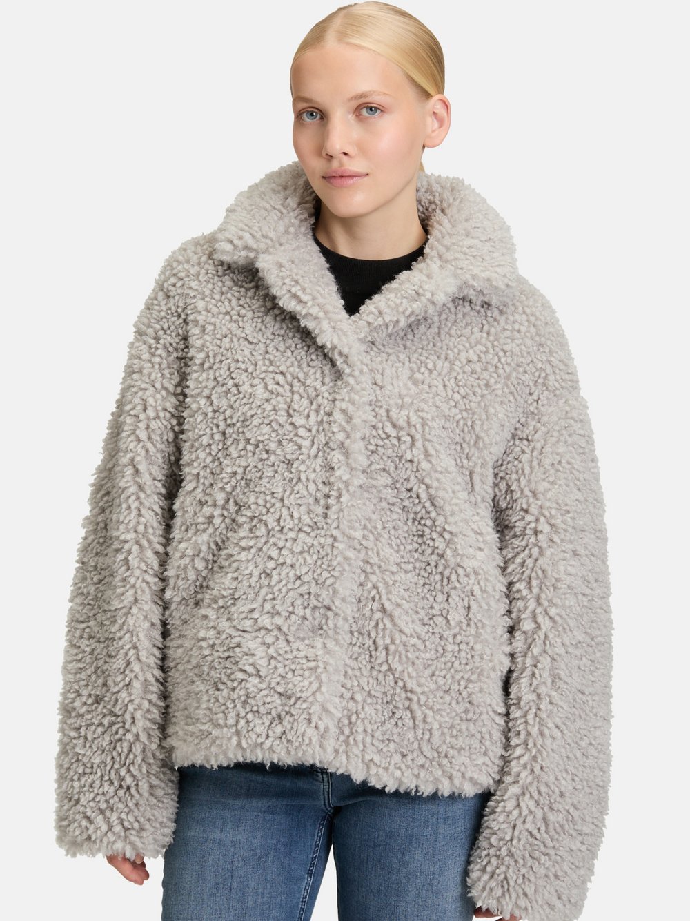 Amber & June Plüschjacke Damen grau, 38