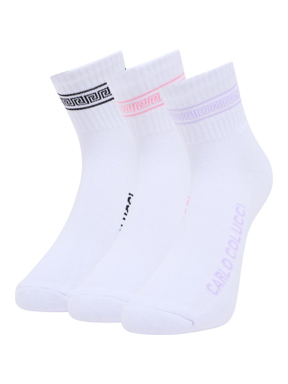 Thumbnail - Carlo Colucci Sportsocken  Damen Baumwolle weiß, 36-41