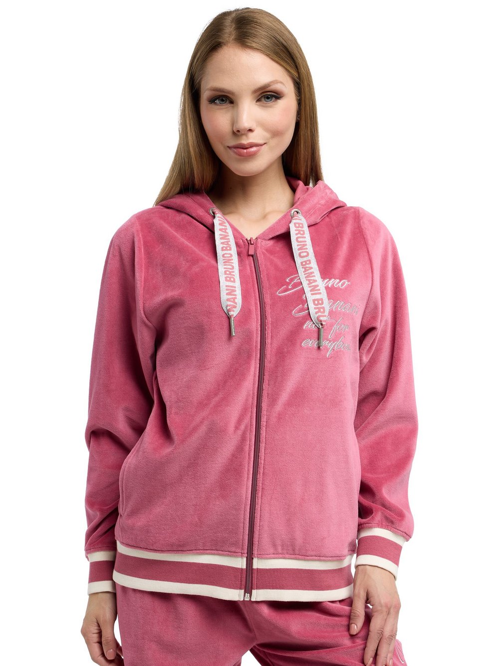 Thumbnail - Bruno Banani Kapuzensweatjacke  Damen Baumwolle rot, L