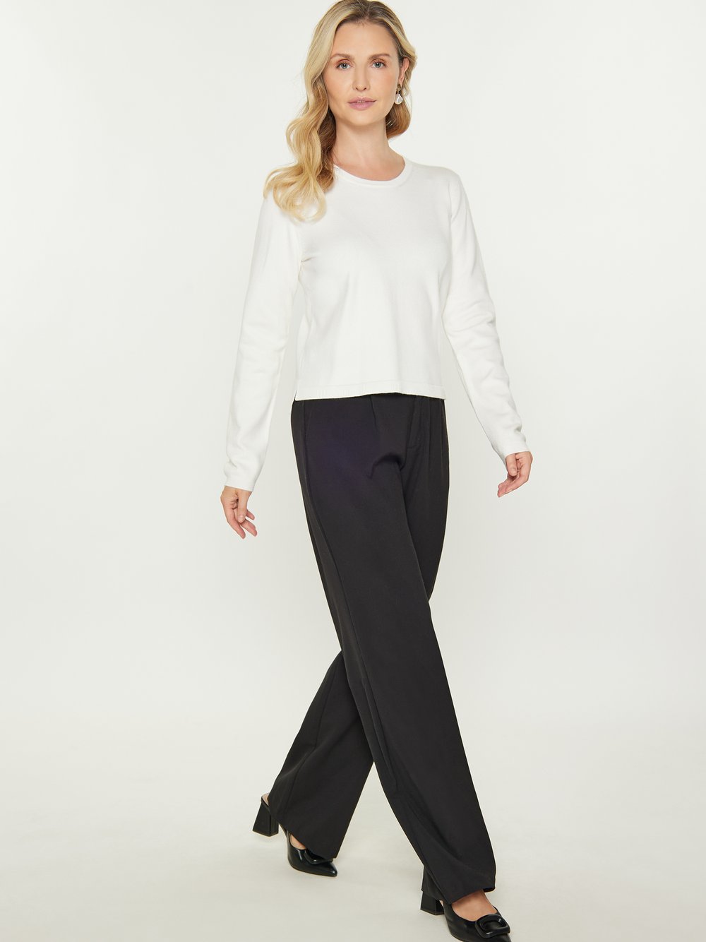 Usha Pullover Damen Viskose weiß, XL/XXL