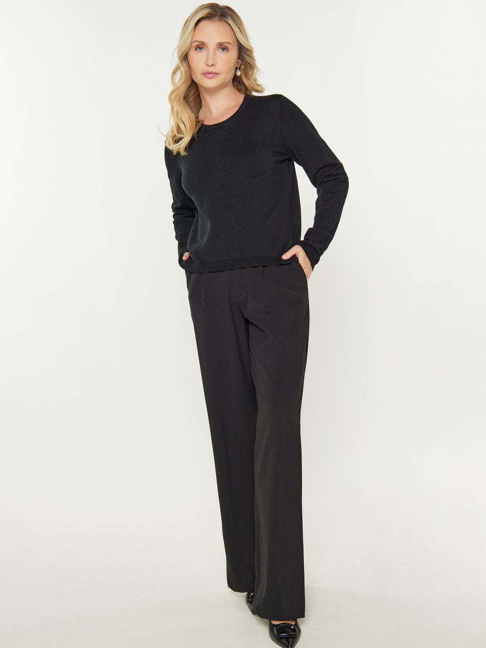 Usha Pullover Damen Viskose schwarz, XS/S