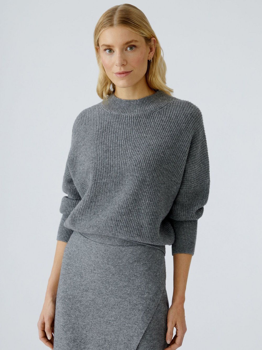 Oui Pullover Damen Wolle grau, 38