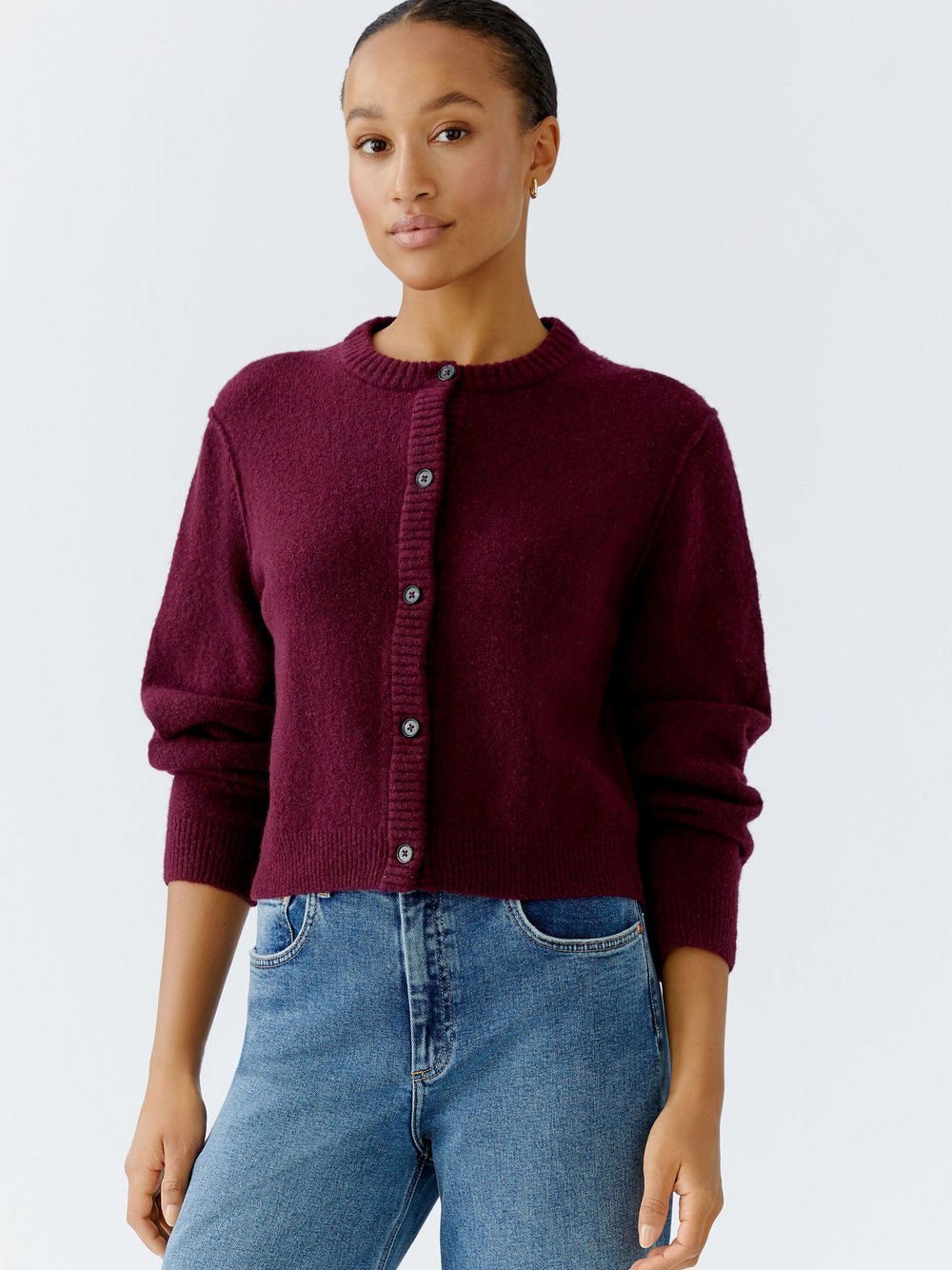 Thumbnail - Oui Strickjacke Damen Polyamid rot, 34