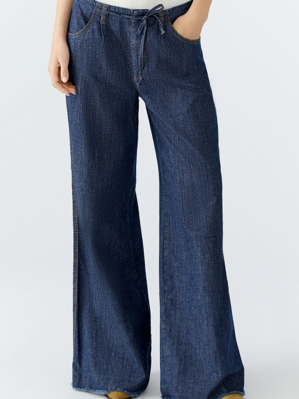 Oui Jeans Wide Leg Damen Baumwolle blau, 40