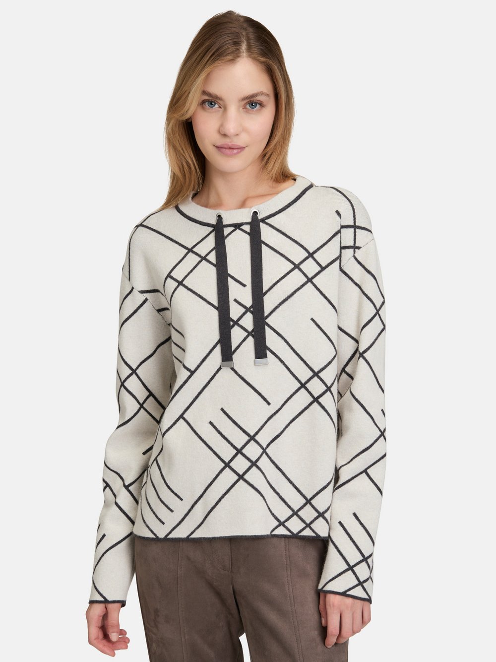 Betty Barclay Strickpullover Damen Viskose beige gemustert, 38