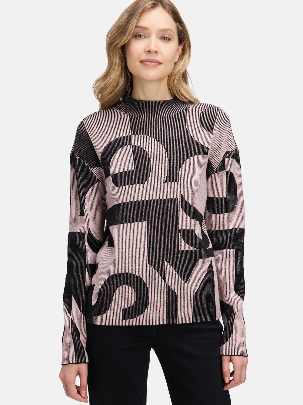 Betty Barclay Grobstrick-Pullover Damen Viskose rosa gemustert, 36