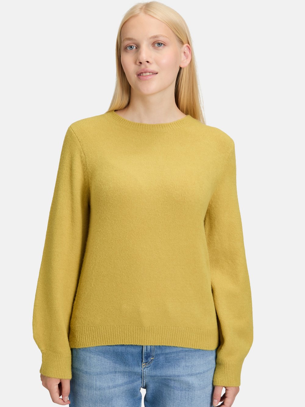 Cartoon Strickpullover Damen gelb, 34