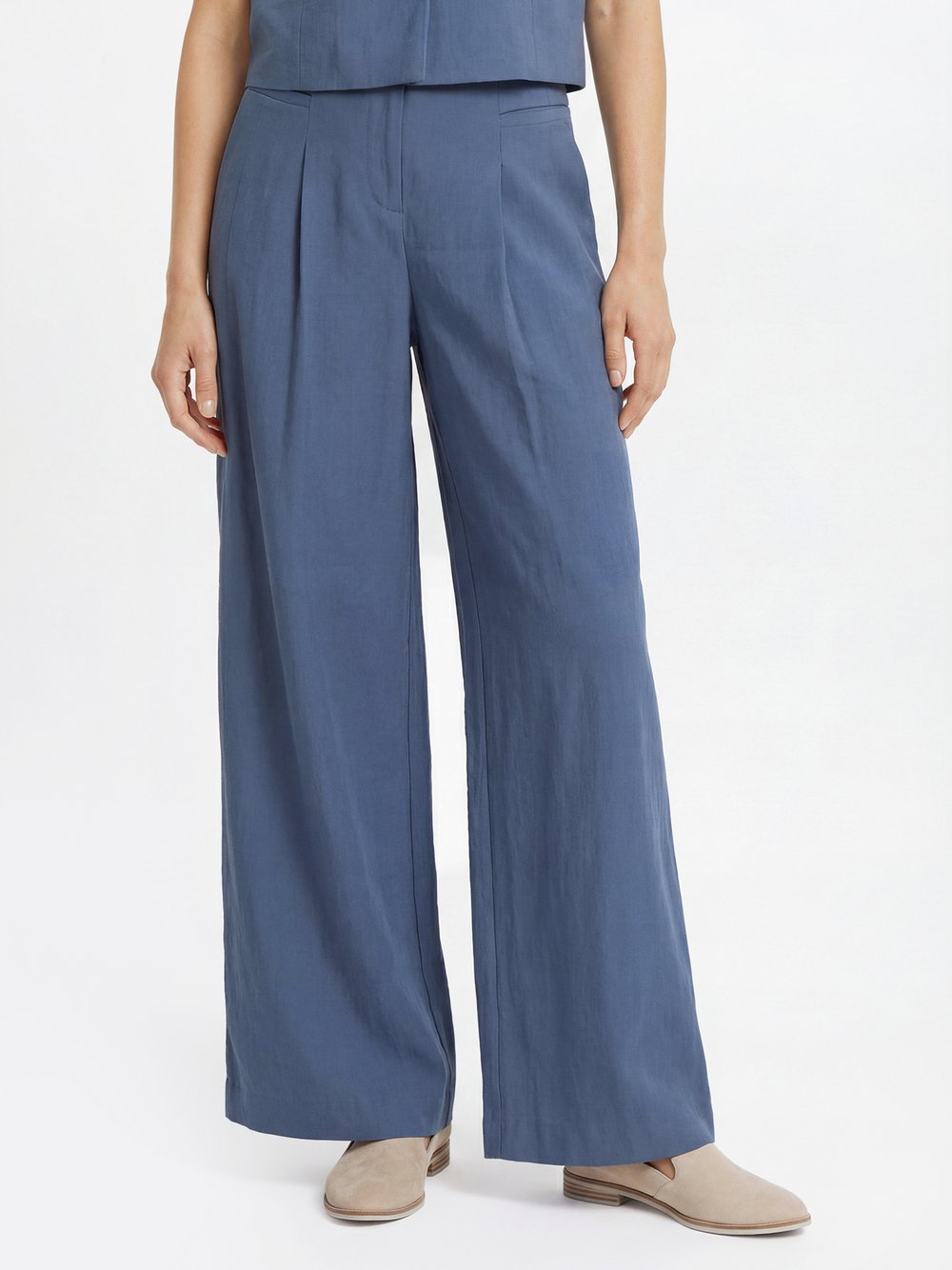 Thumbnail - Msch Copenhagen Bundfaltenhose Damen blau, S
