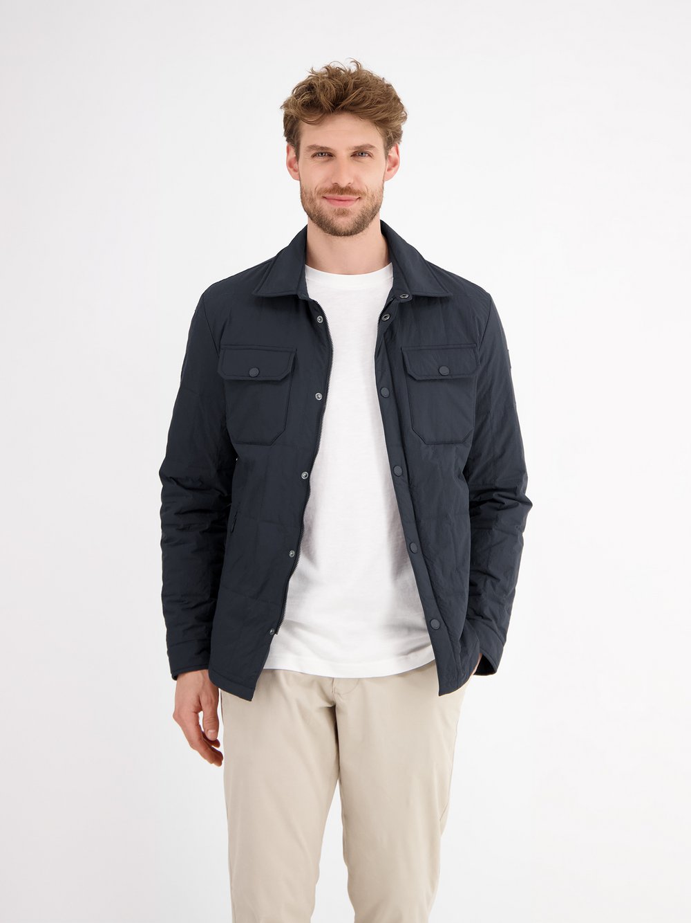 LERROS Hemdjacke Herren Polyamid blau, L