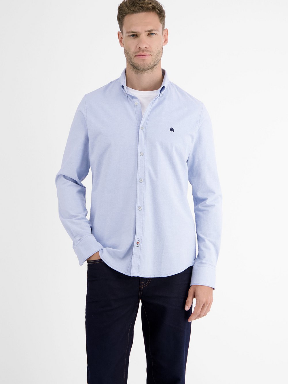 Thumbnail - LERROS Langarmhemd Herren Regular Fit Baumwolle blau, XXL