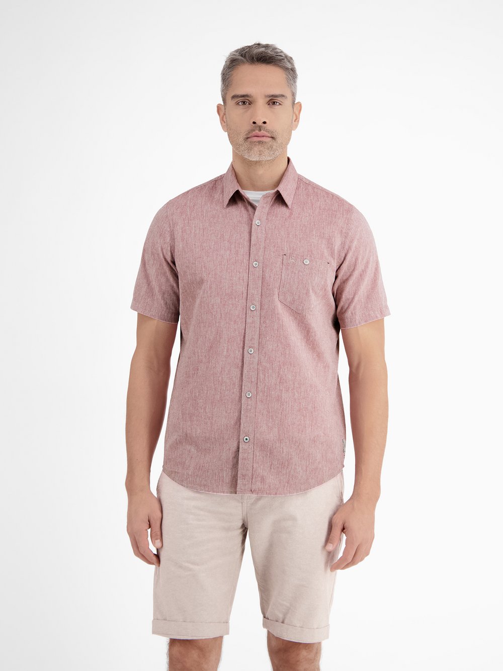 LERROS Kurzarmhemd Herren Regular Fit Baumwolle rosa, M