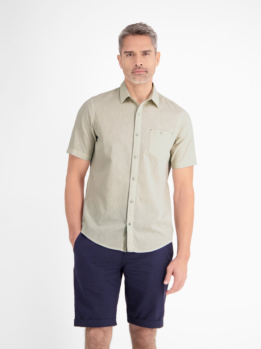LERROS Kurzarmhemd Herren Regular Fit Baumwolle weiß, XL