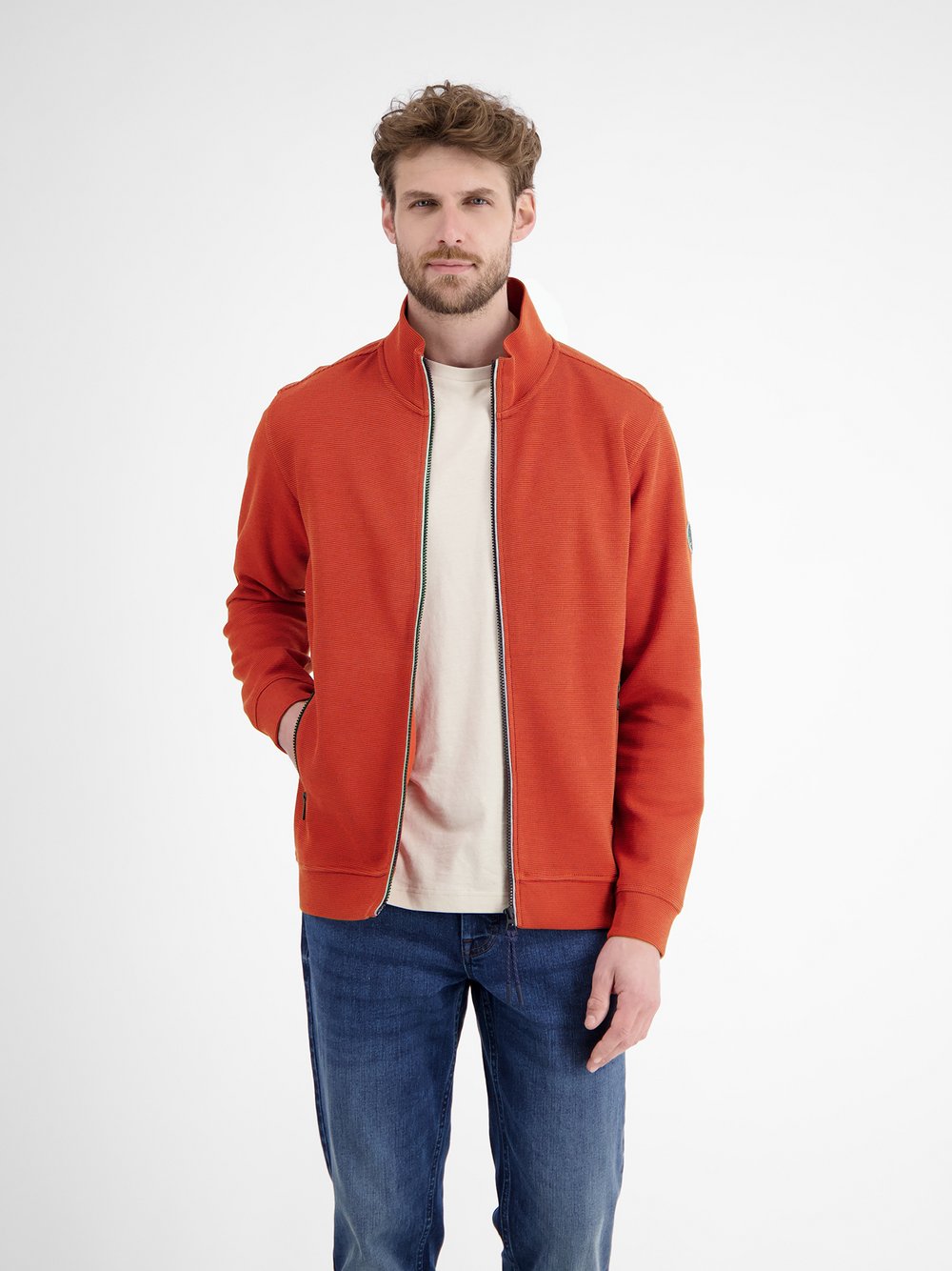 LERROS Sweatjacke Herren Baumwolle rot, XXL