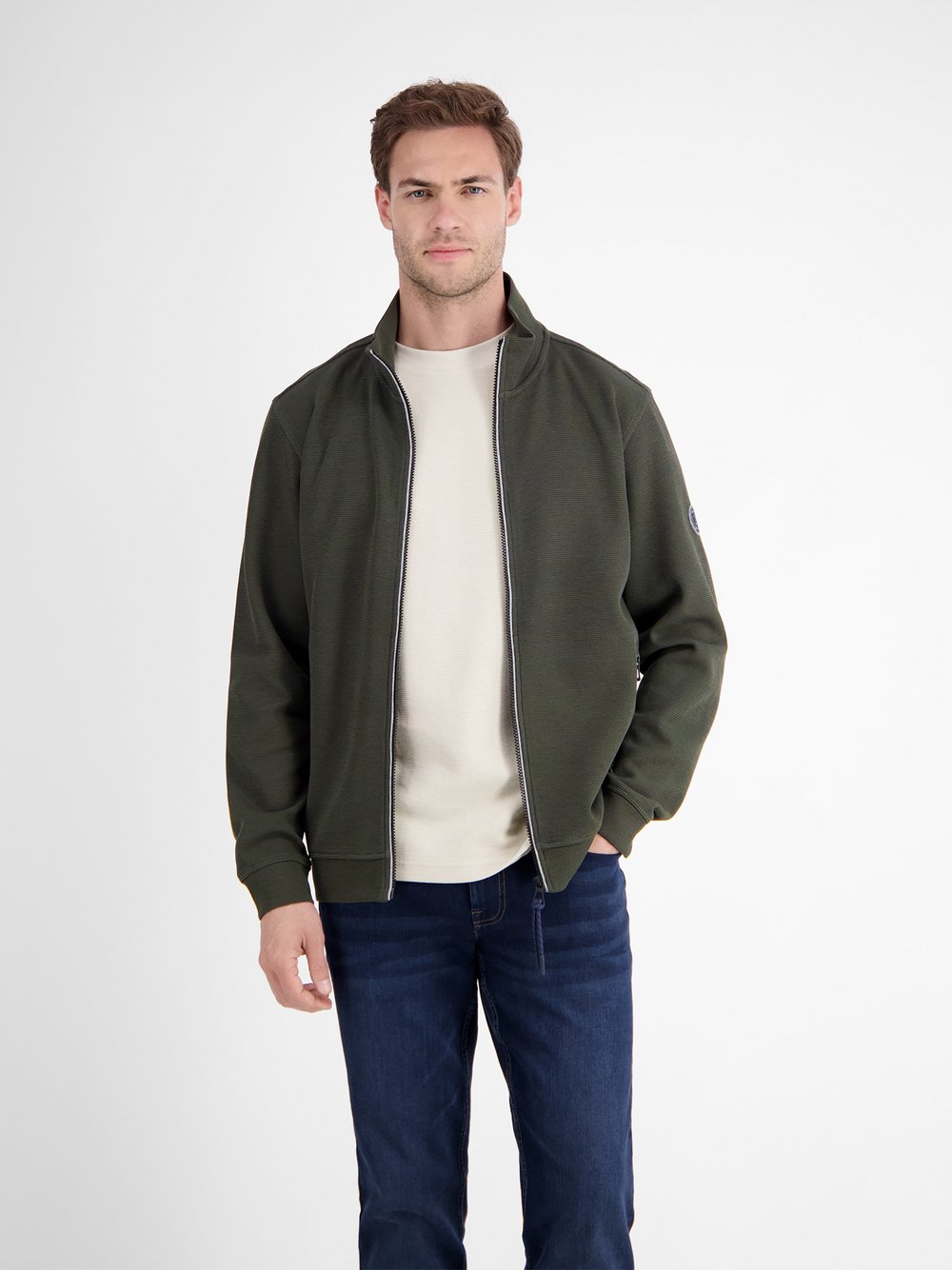 LERROS Sweatjacke Herren Baumwolle grün, XXXL