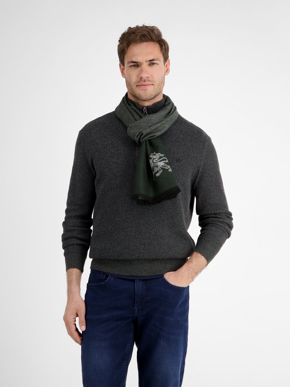 LERROS Schal Herren Viskose grün, ONE SIZE