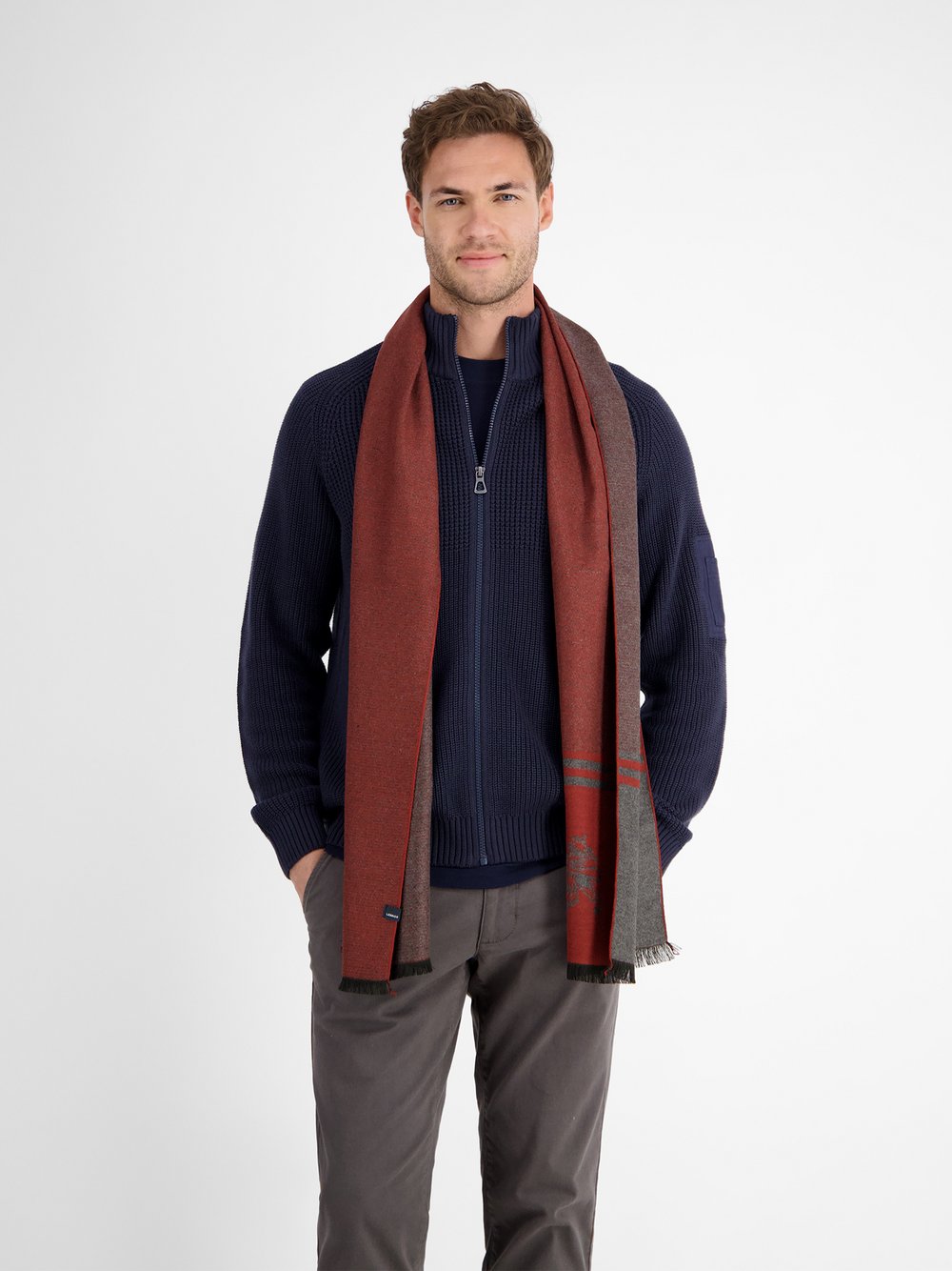 LERROS Schal Herren Viskose rot, ONE SIZE