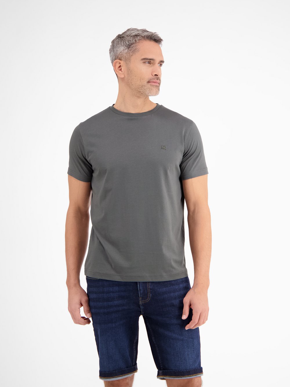 LERROS T-Shirt Herren Baumwolle grau, XXL