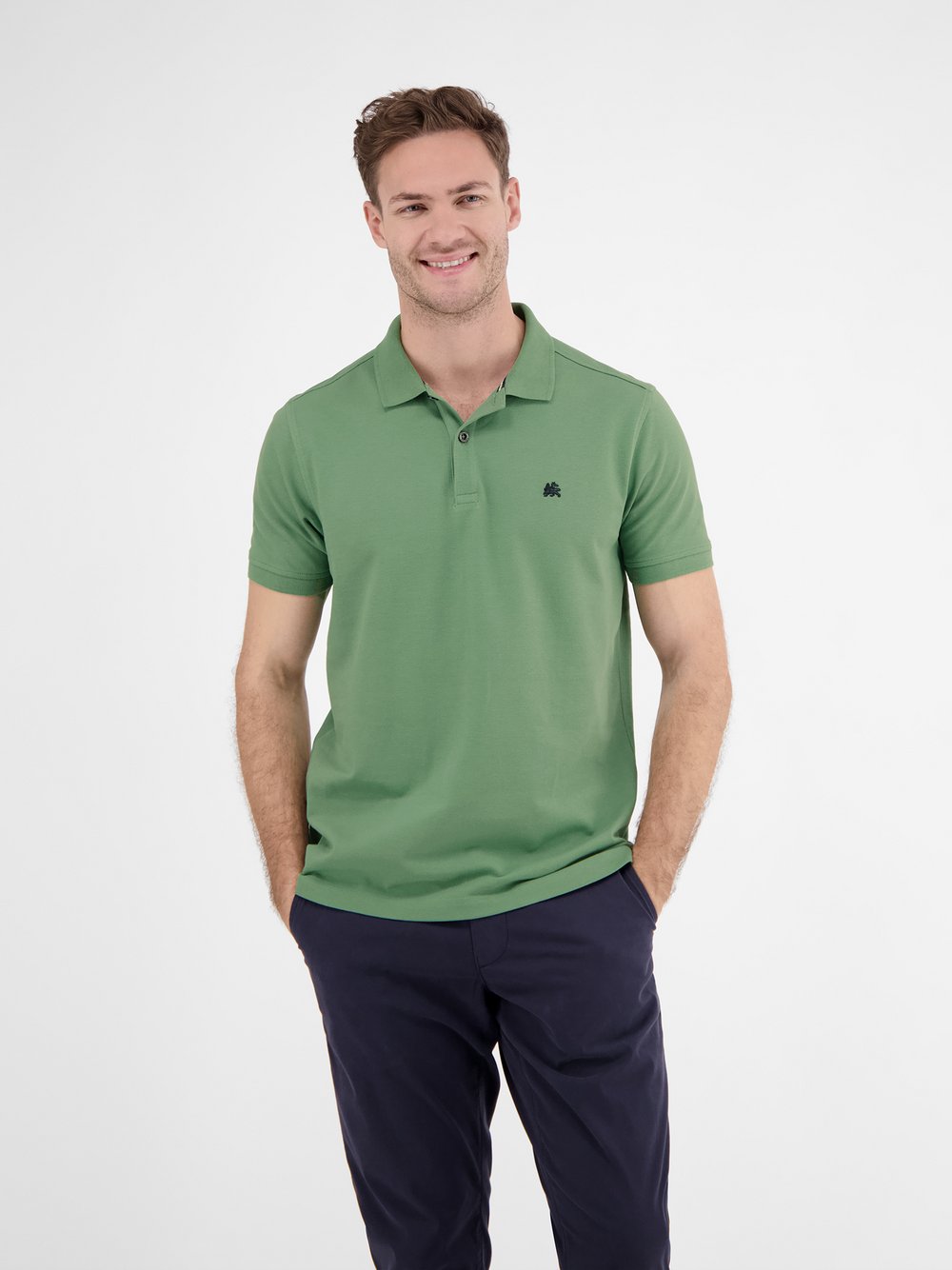 LERROS Poloshirt Herren Baumwolle grün, L