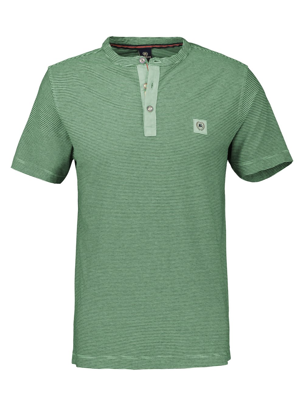 LERROS Henleyshirt Herren Baumwolle grün gestreift, S