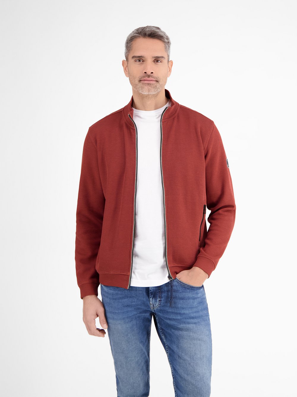 Thumbnail - LERROS Sweatjacke Herren Baumwolle rosa, S