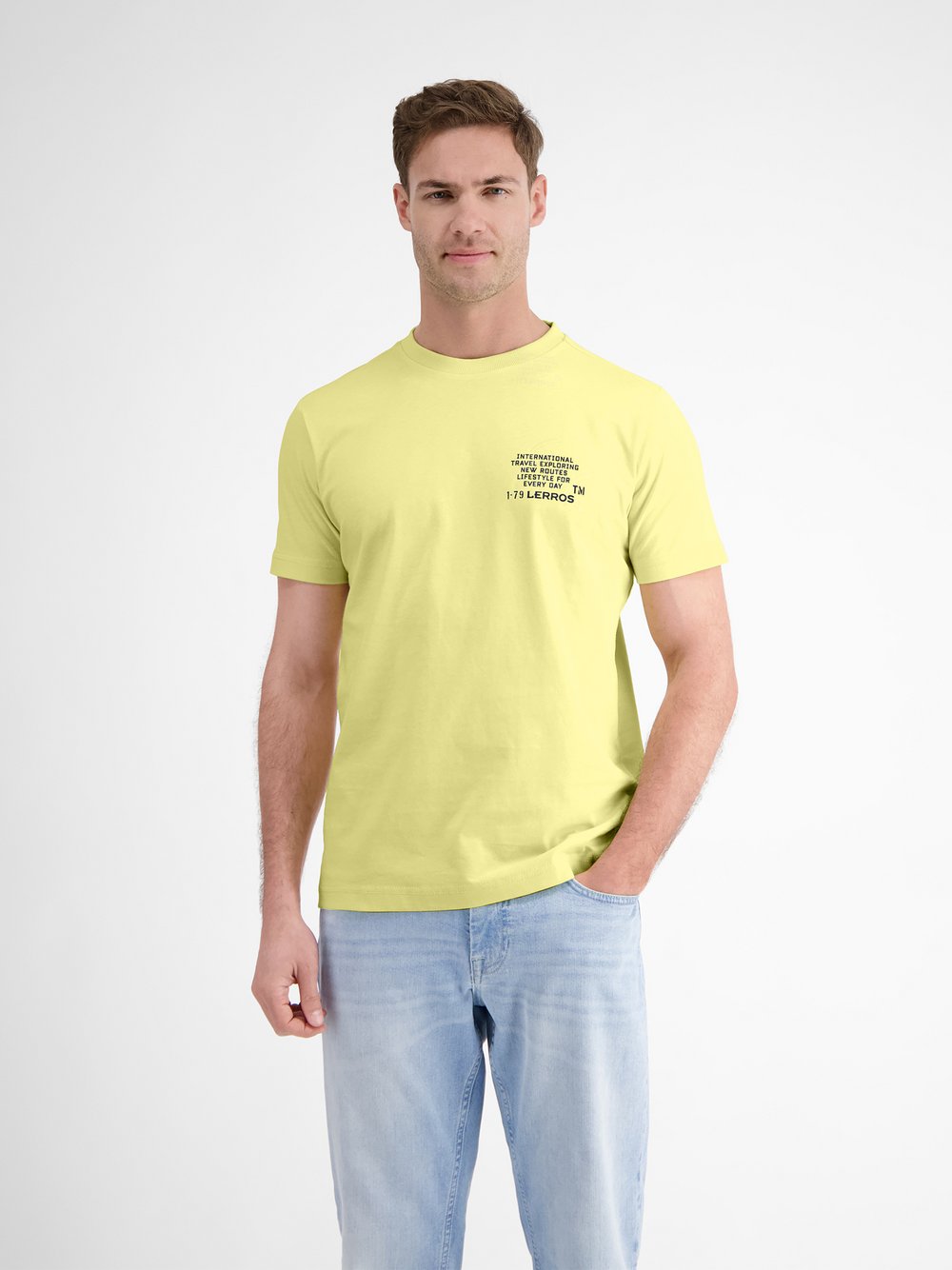 LERROS T-Shirt Herren Baumwolle gelb, L