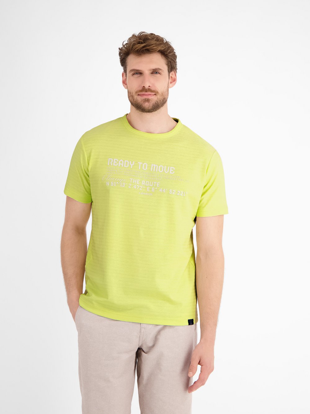 LERROS T-Shirt Herren Baumwolle gelb, XXL