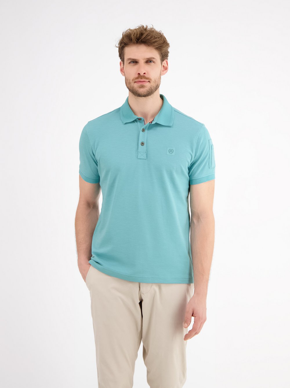 LERROS Poloshirt Herren Baumwolle blau, L