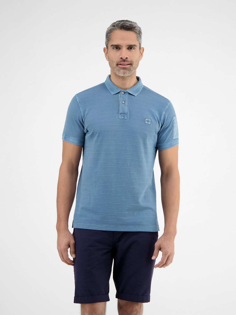 LERROS Poloshirt Herren Baumwolle blau gestreift, XXL