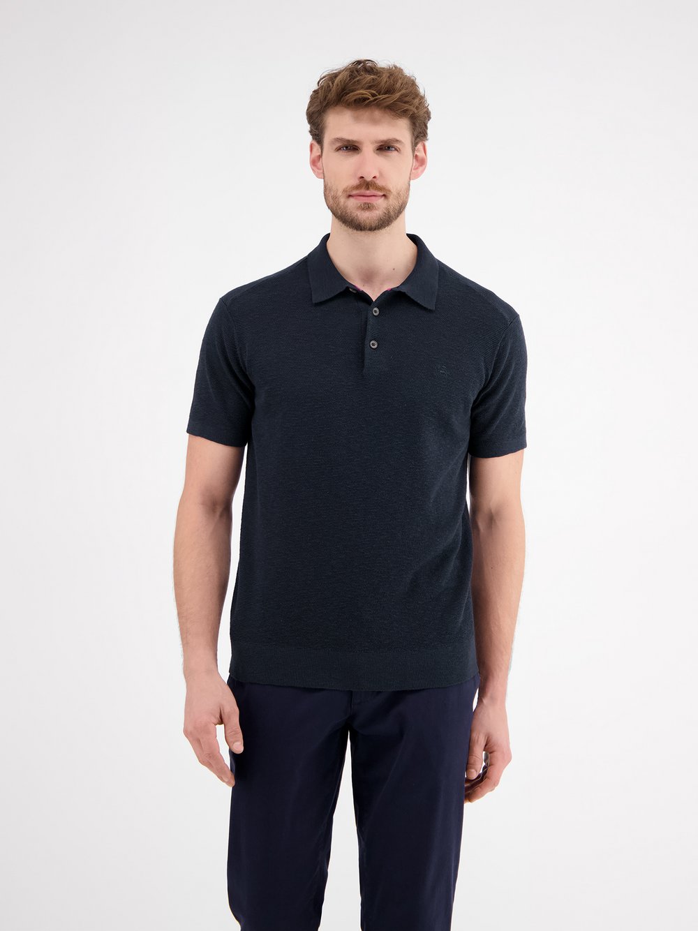LERROS Poloshirt Herren Baumwolle blau, S