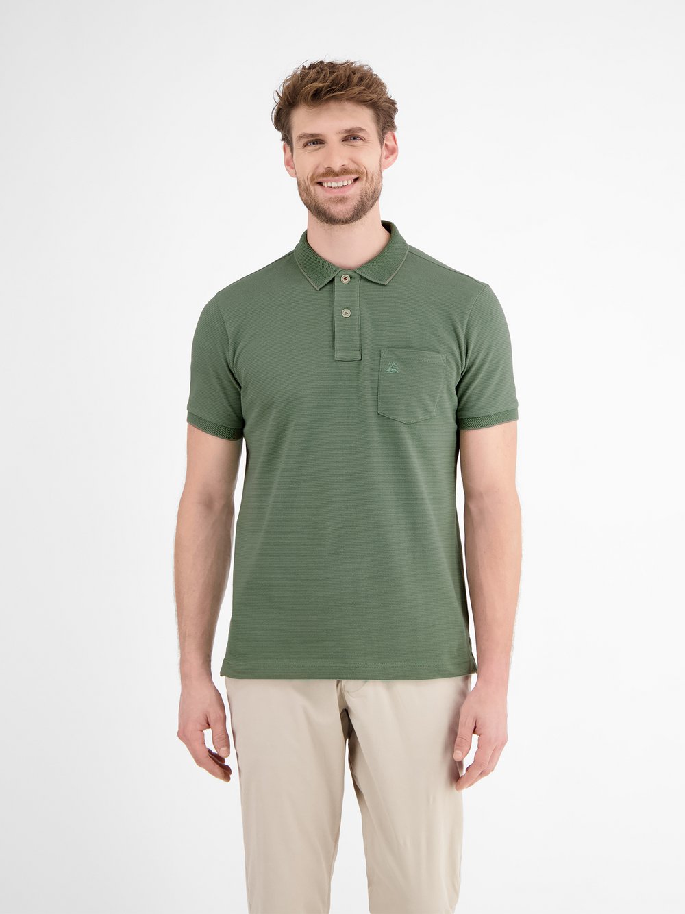 LERROS Poloshirt Herren Baumwolle grün, M