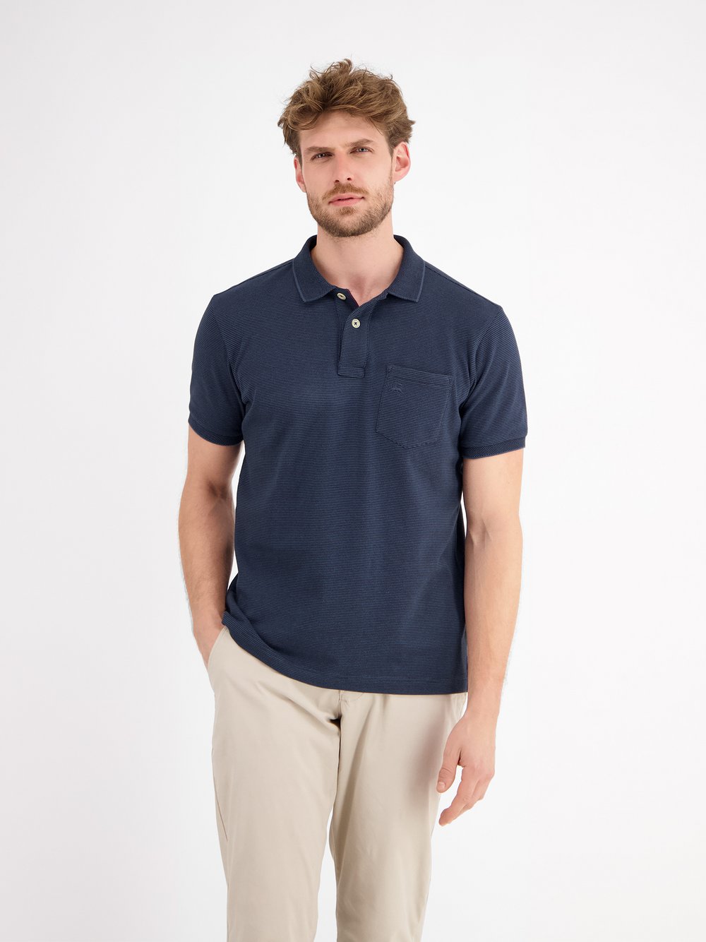LERROS Poloshirt Herren Baumwolle blau, XL
