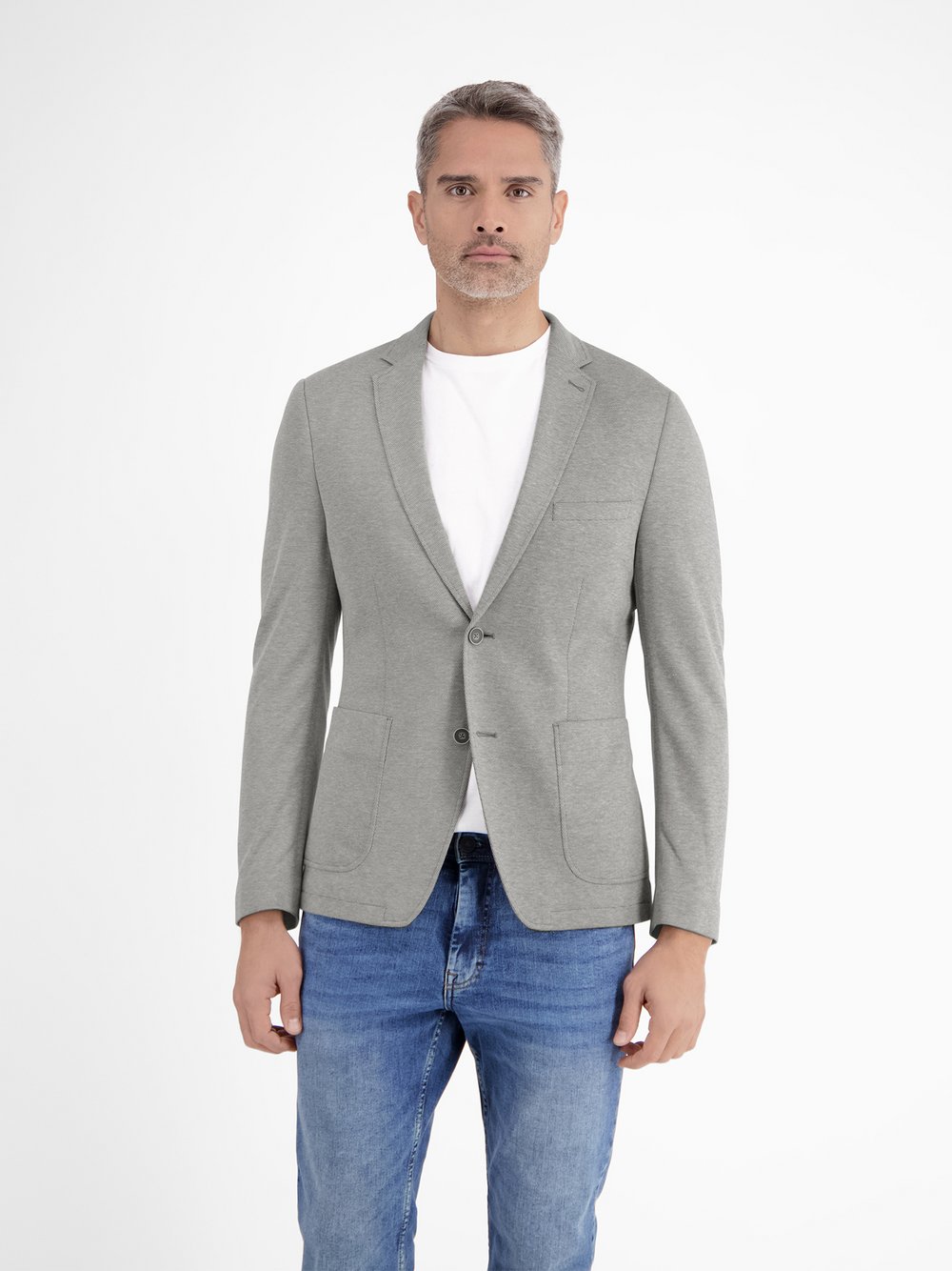 LERROS Jerseysakko Herren Regular Fit Baumwolle grau, 60
