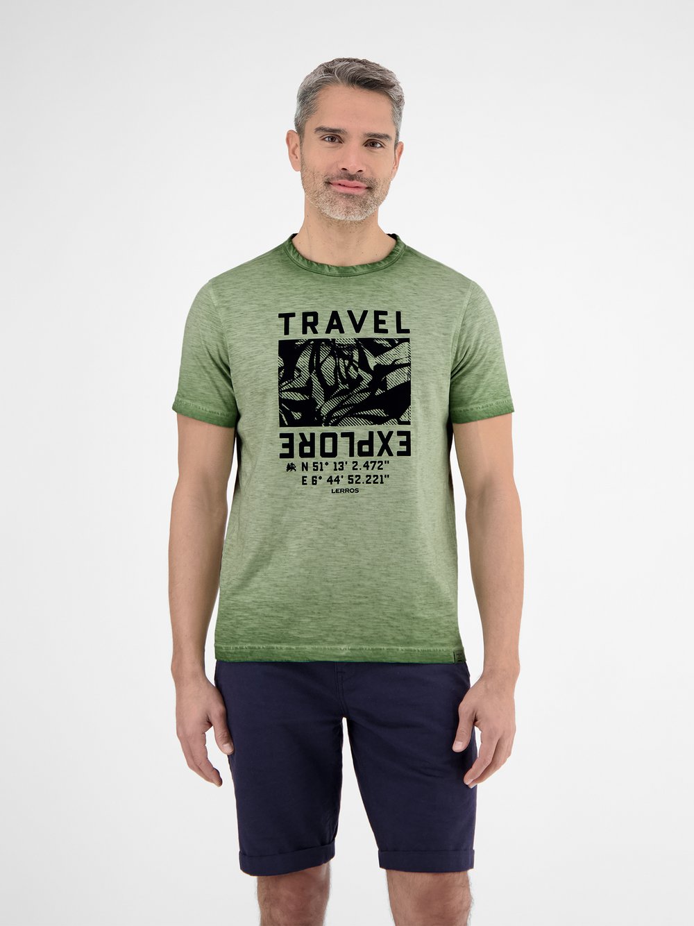 LERROS T-Shirt Herren Baumwolle grün, S