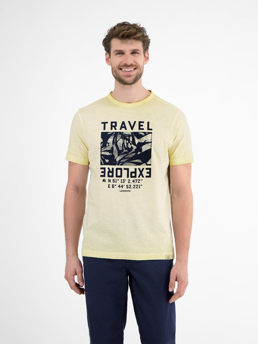 LERROS T-Shirt Herren Baumwolle gelb, M