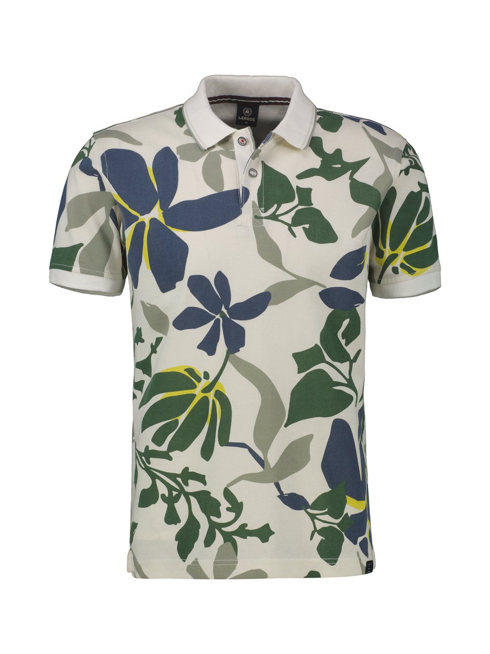 LERROS Poloshirt Herren Baumwolle weiß gemustert, 4XL