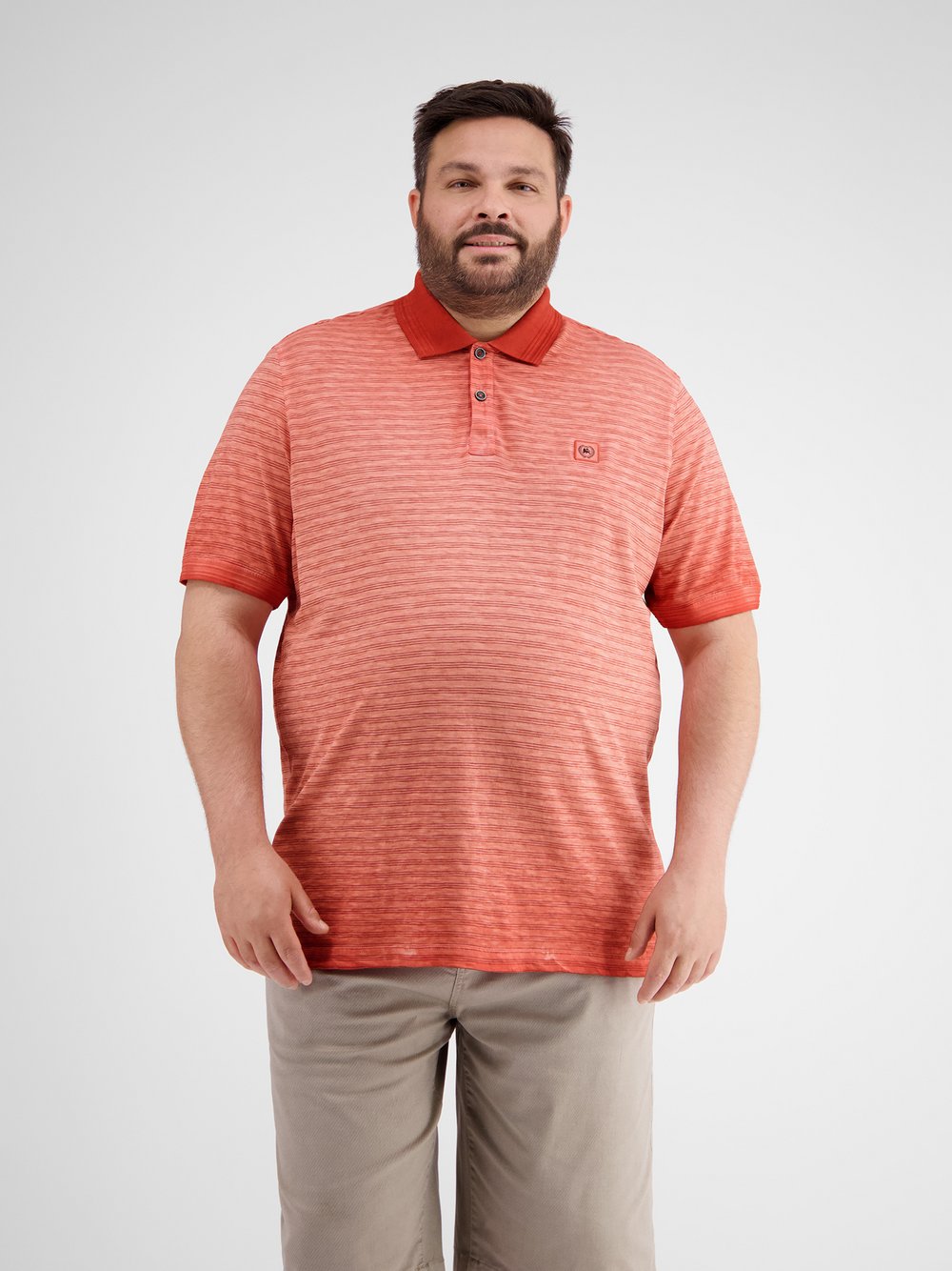 LERROS Poloshirt Herren Baumwolle rosa gestreift, 4XL