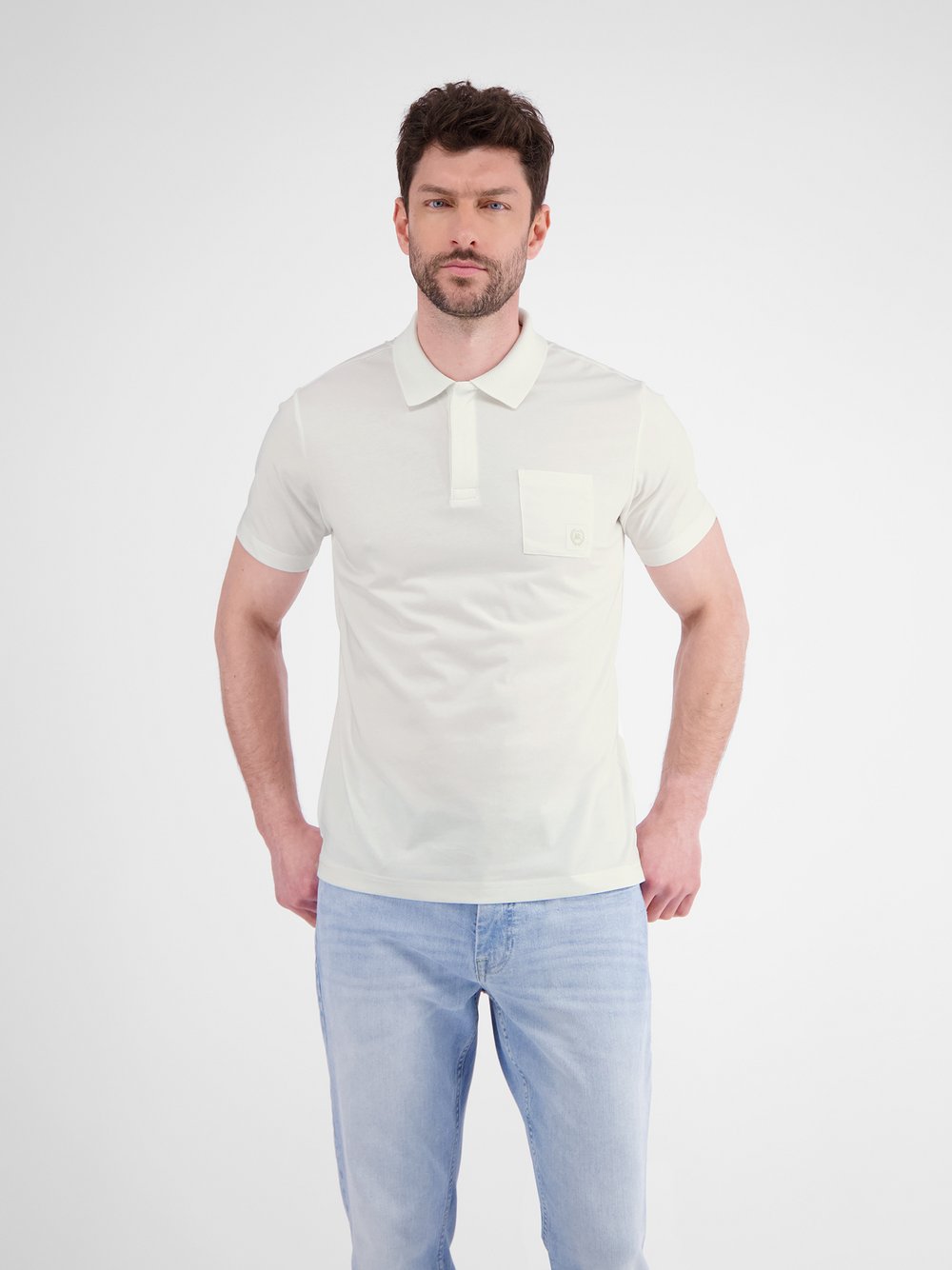 LERROS Poloshirt Herren Baumwolle weiß, L