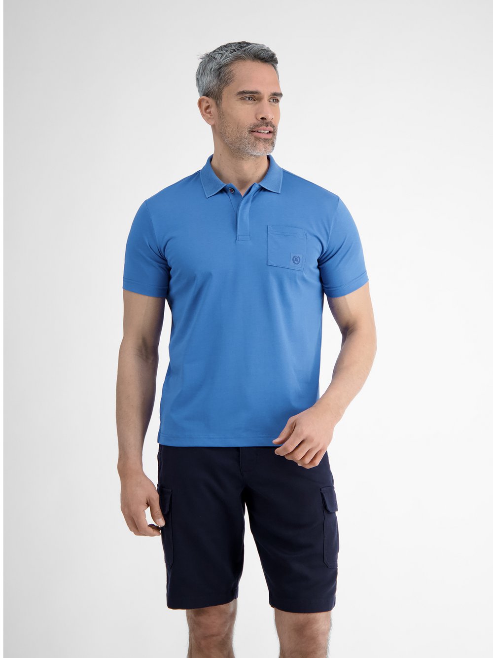 LERROS Poloshirt Herren Baumwolle blau, M