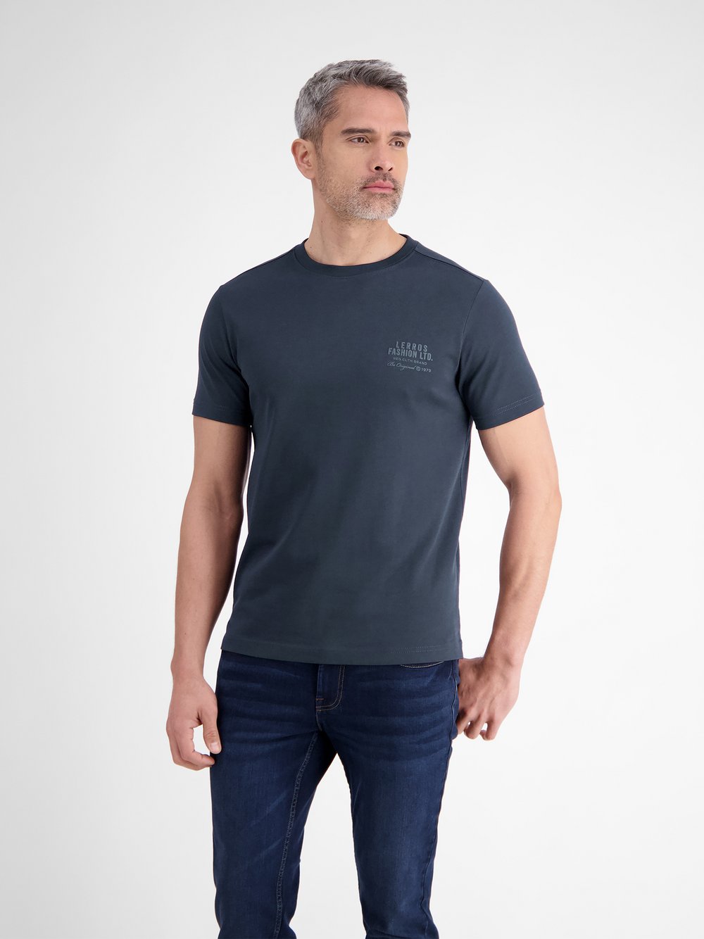 LERROS T-Shirt Herren Baumwolle blau, XL