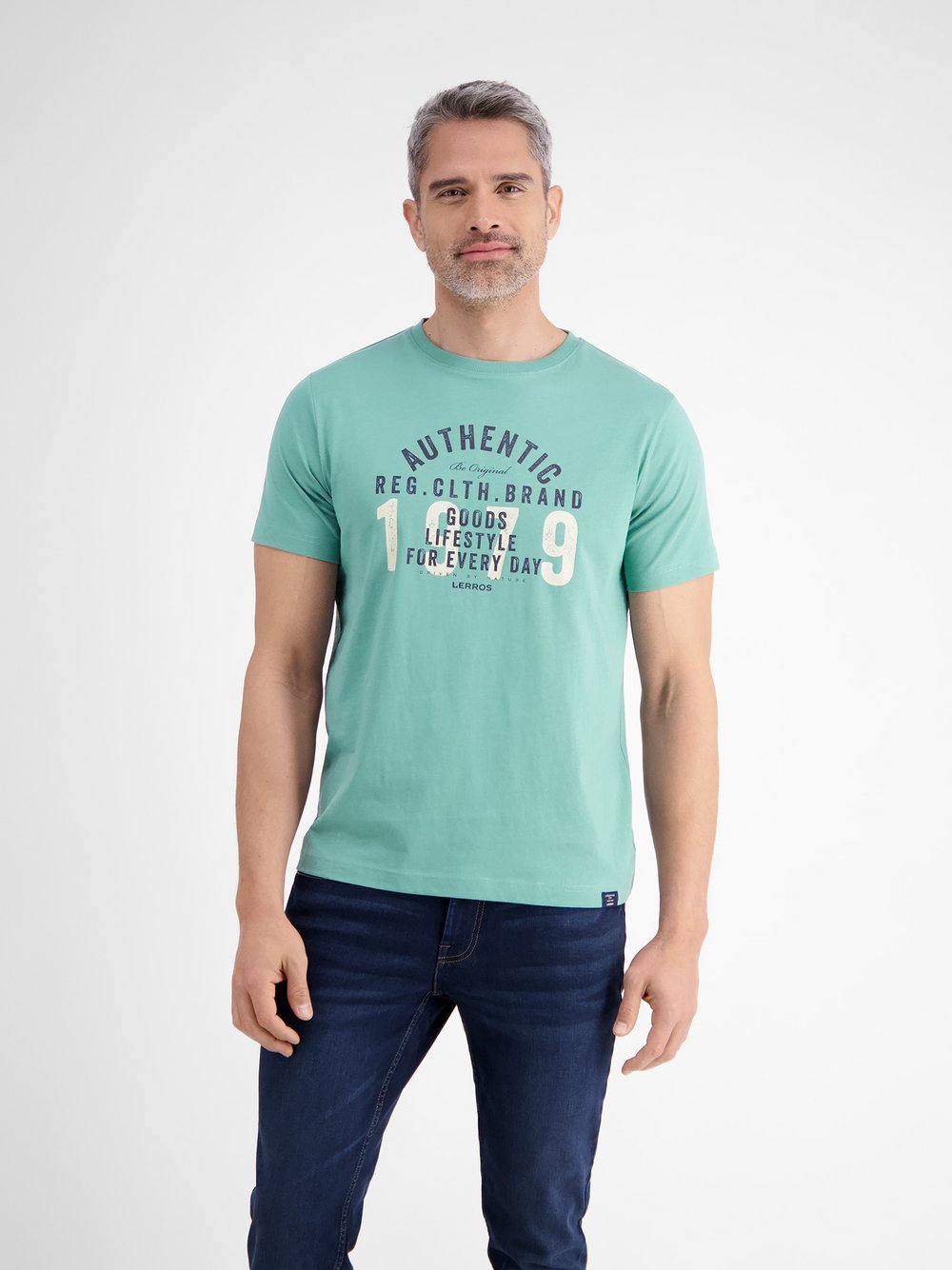 LERROS T-Shirt Herren Baumwolle blau, L