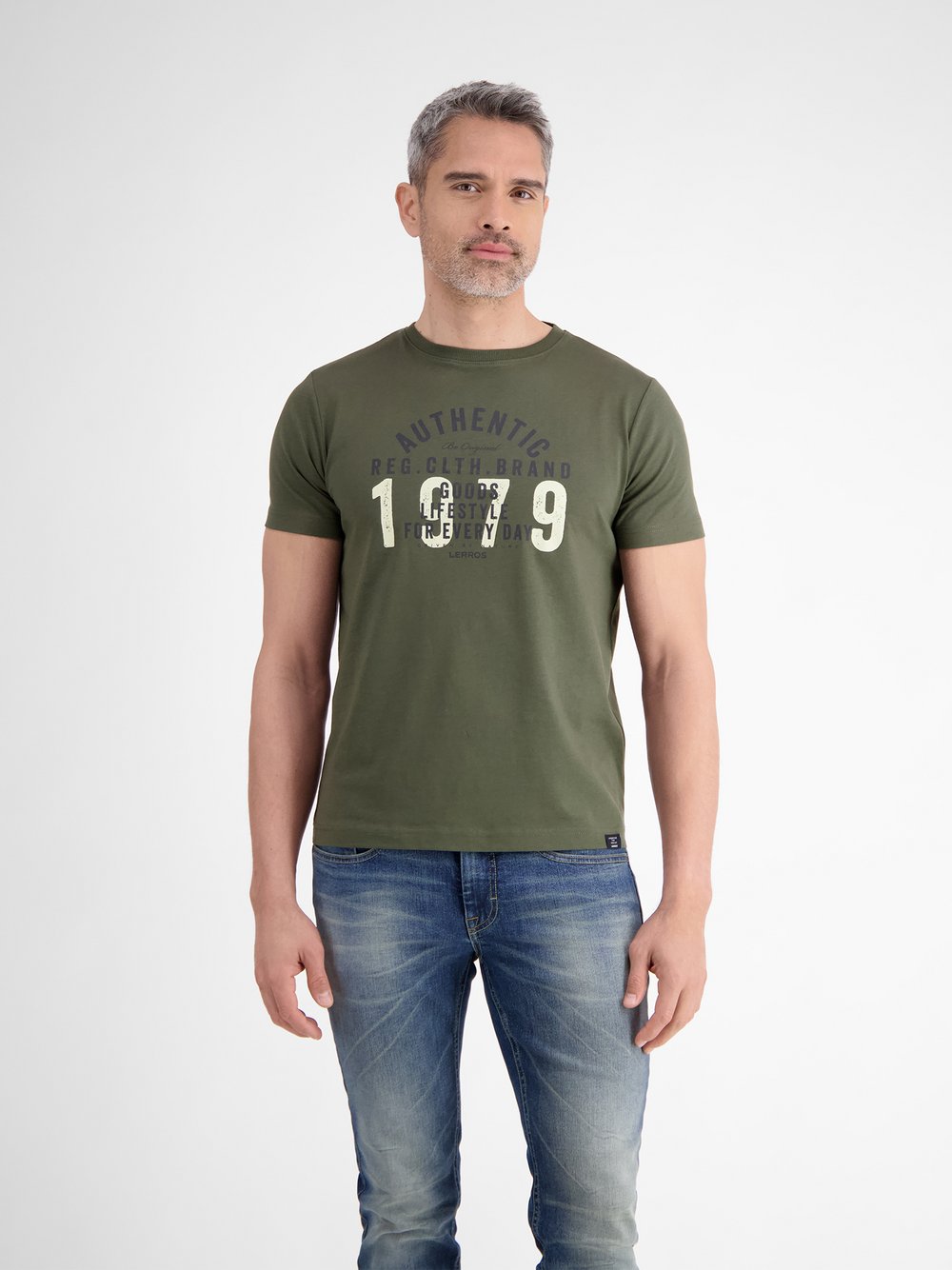 LERROS T-Shirt Herren Baumwolle grün, L