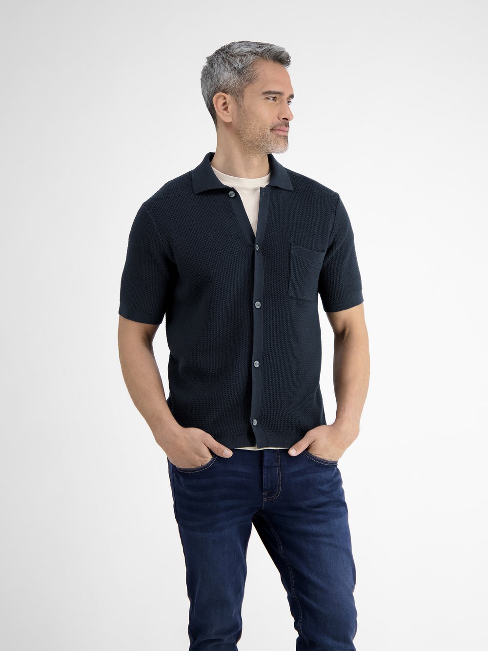 LERROS Poloshirt Herren Baumwolle blau, XXXL