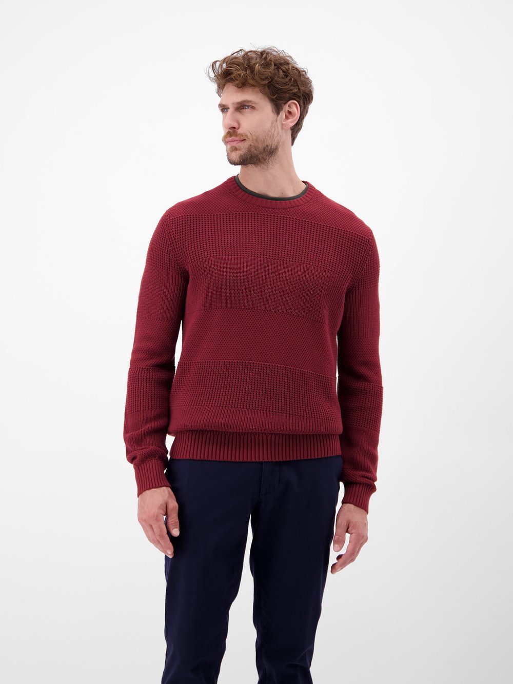 LERROS Strickpullover Herren Baumwolle rot, XXXL